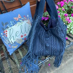 Johnny Was FABULOUS Genuine Suede Fringe Handbag